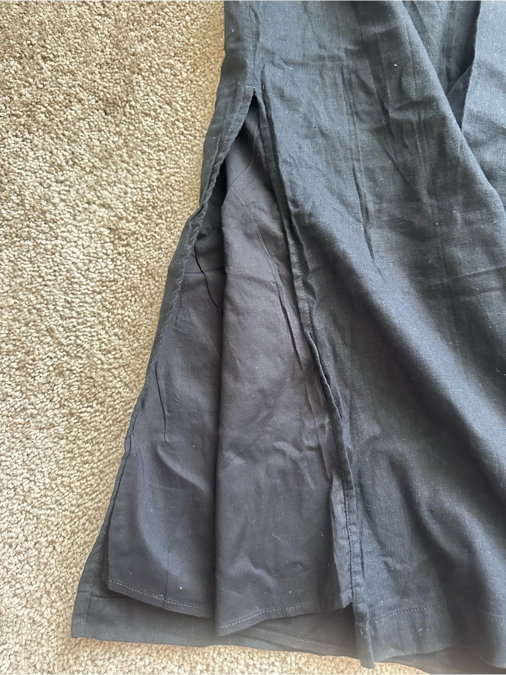 GAP Black High-Waist Midi Linen Skirt - Picture 4 of 7